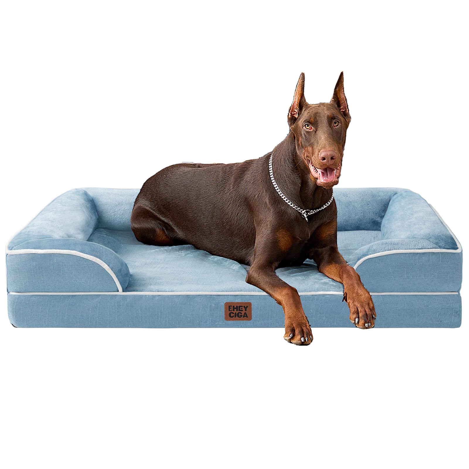 EHEYCIGA Orthopädisches Hundebett, Memory Foam Hundekorb, Waschbar Hundesofa Wasserdicht rutschfest, Hundecouch mit Hohem Rand