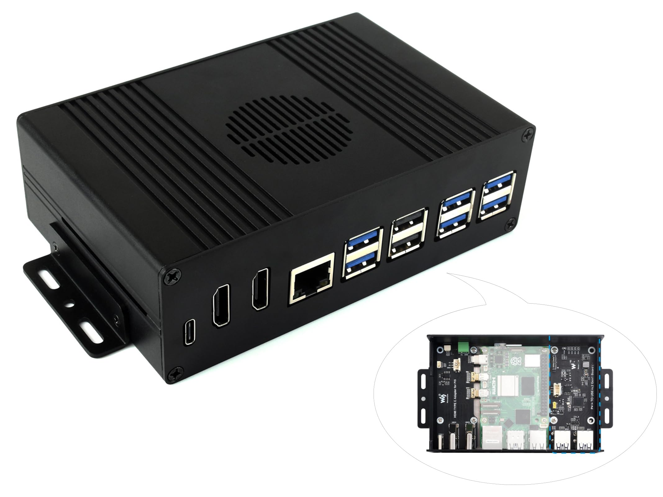 Amazon.com: UeeKKoo Mini PC Case for Raspberry Pi 5, Dual 4K HDMI