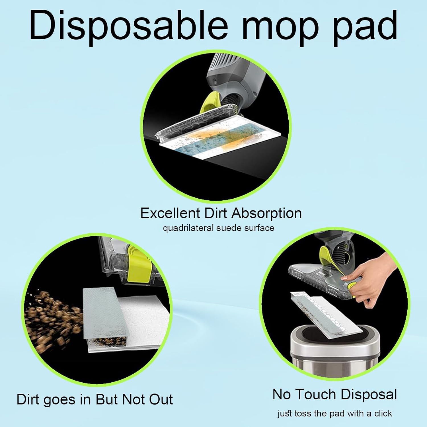 10 Pack VACMOP Pro Replacement Pads Compatible with Shark VACMOP Disposable Hard Floor Vacuum for Shark VACMOP Pro VM252 VM251 VM250 VM200 VC205 QM250 VM190 VM200P12 VMP30