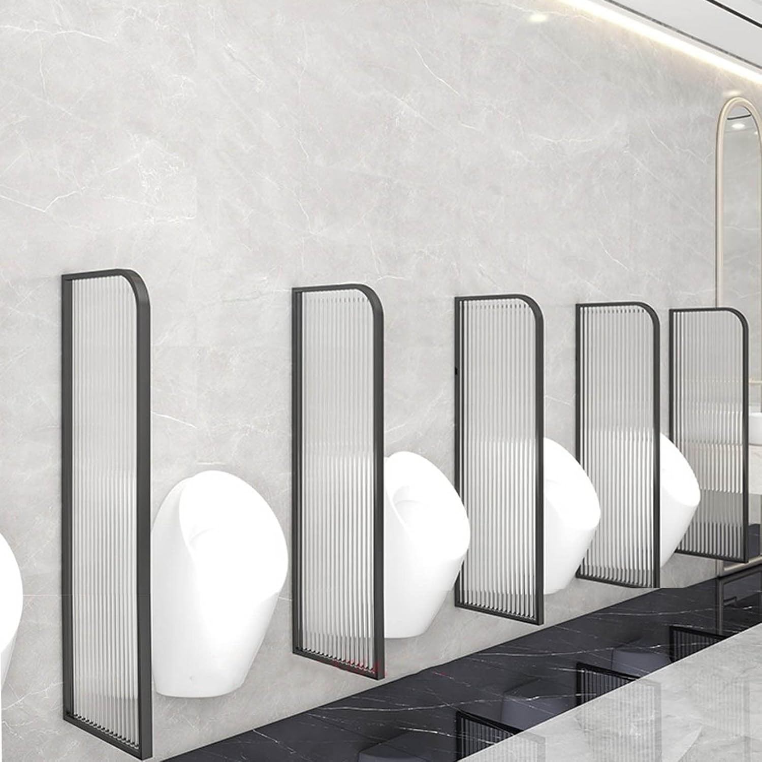 Stainless Steel Urinals Wall-Mounted Men's Flushing Urinal, 304 Stainless Steel Induction Adult Urinal Commercial Bathroom Toilet Urinal, Anti-Odor Anti-Clog Toilet Urine