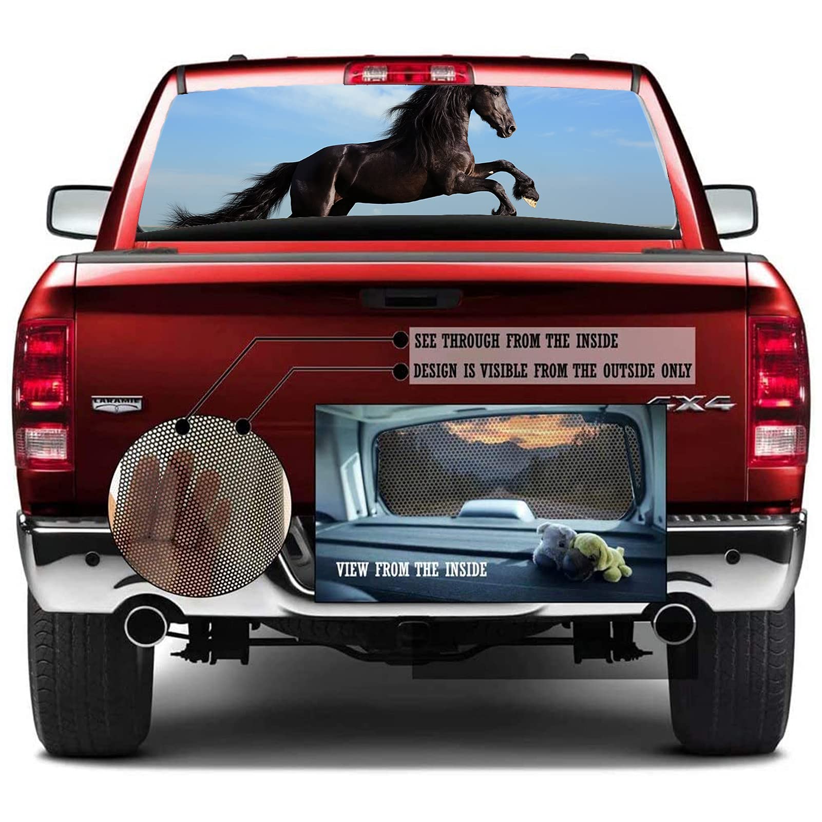 For SUV, camion, furgone, auto, personalizza adesivo for lunotto posteriore camion, decalcomanie for finestrino posteriore camion, adesivo grafico cavallo, adesivo personalizzato for lunotto posterior