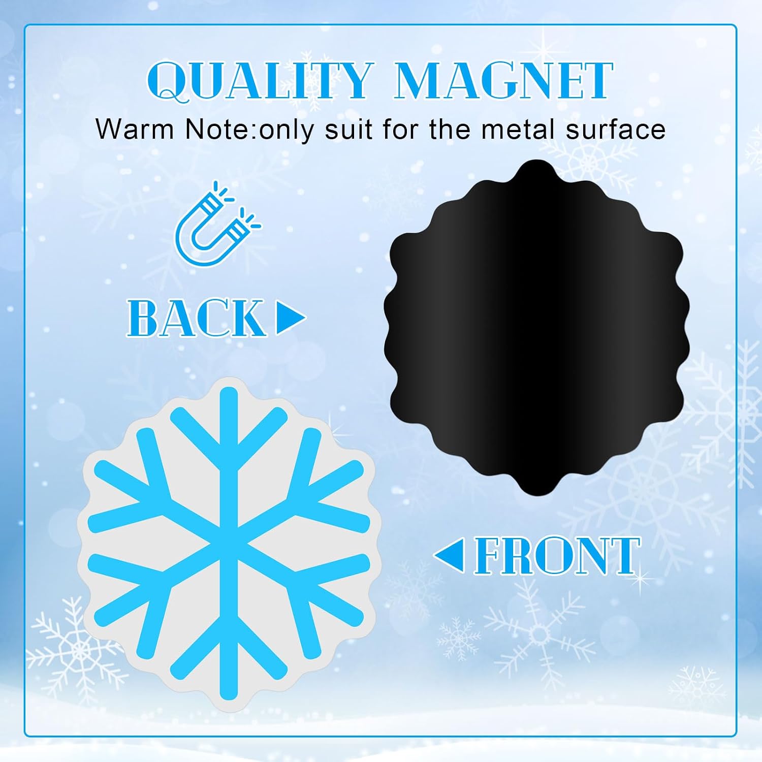 Cinnvoice 15 Pcs Luminous Garage Door Magnets Glow in the Dark Large Garage Door Magnets Magnetic Decorations Refrigerator Fridge Cruise Kitchen Decor(Snowflake)