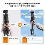 K&F CONCEPT Camera Tripod, 75" Lightweight Portable Travel Outdoor DSLR Tripods for Camera Phone Video Recording Tripod Stand, Cellphone Clip for Smartphone Live Streaming Vlog, (Dark Grey)