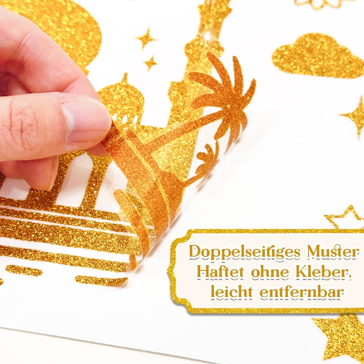 Eid Mubarak raamafbeeldingen, 3 vellen dubbelzijdige maan, sterren, moskeeën, raamdecoratie, herbruikbare raamstickers, zelfklevend, ramadan raamstickers, decoratie voor glas, kinderkamer, badkamer Eid Mubarak raamafbeeldingen, 3 vellen dubbelzijdige maan, sterren, moskeeën, raamdecoratie, herbruikbare raamstickers, zelfklevend, ramadan raamstickers, decoratie voor glas, kinderkamer, badkamer
