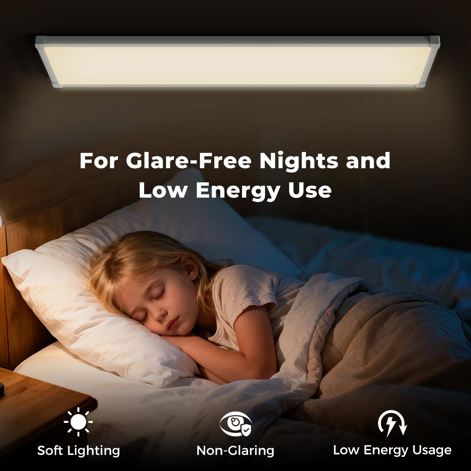 AIKVSXER 36 Pack 1x4 FT LED Flat Panel Light Surface Mount with Wireless Switch App Control Night Mode — view 4