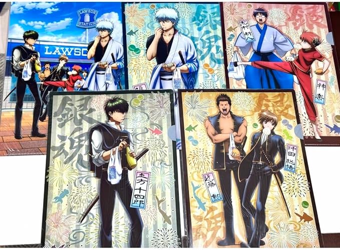 銀魂　ローソンストア100 まとめ売り 缶バッジ　カード　 グッズセット 25635-502-