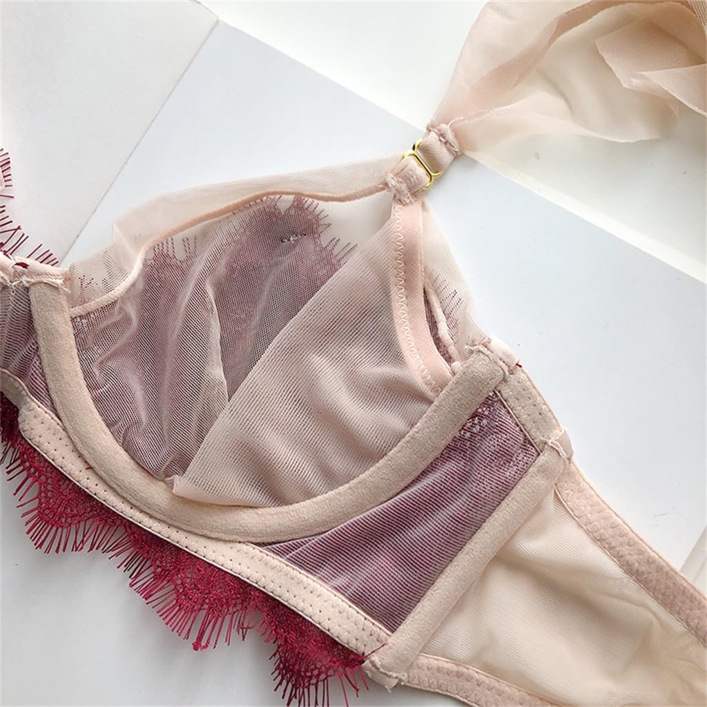 Thin Lace Lingerie For Women's Oversized Bras With Anti Sagging Upper Support, Sexy Bra Set