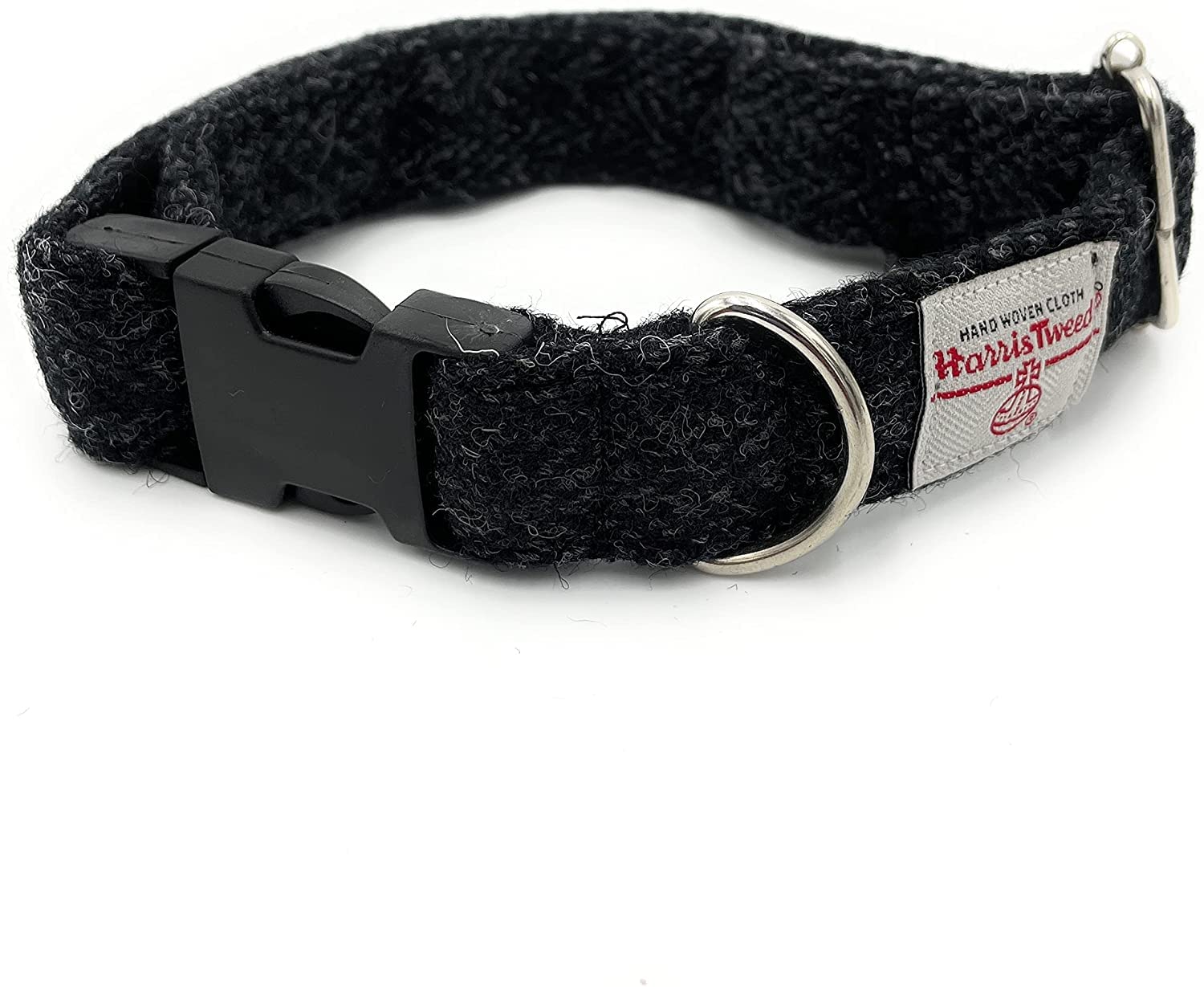 Harris Tweed Charcoal Herringbone Handmade Dog Collar (Small) โ image 1