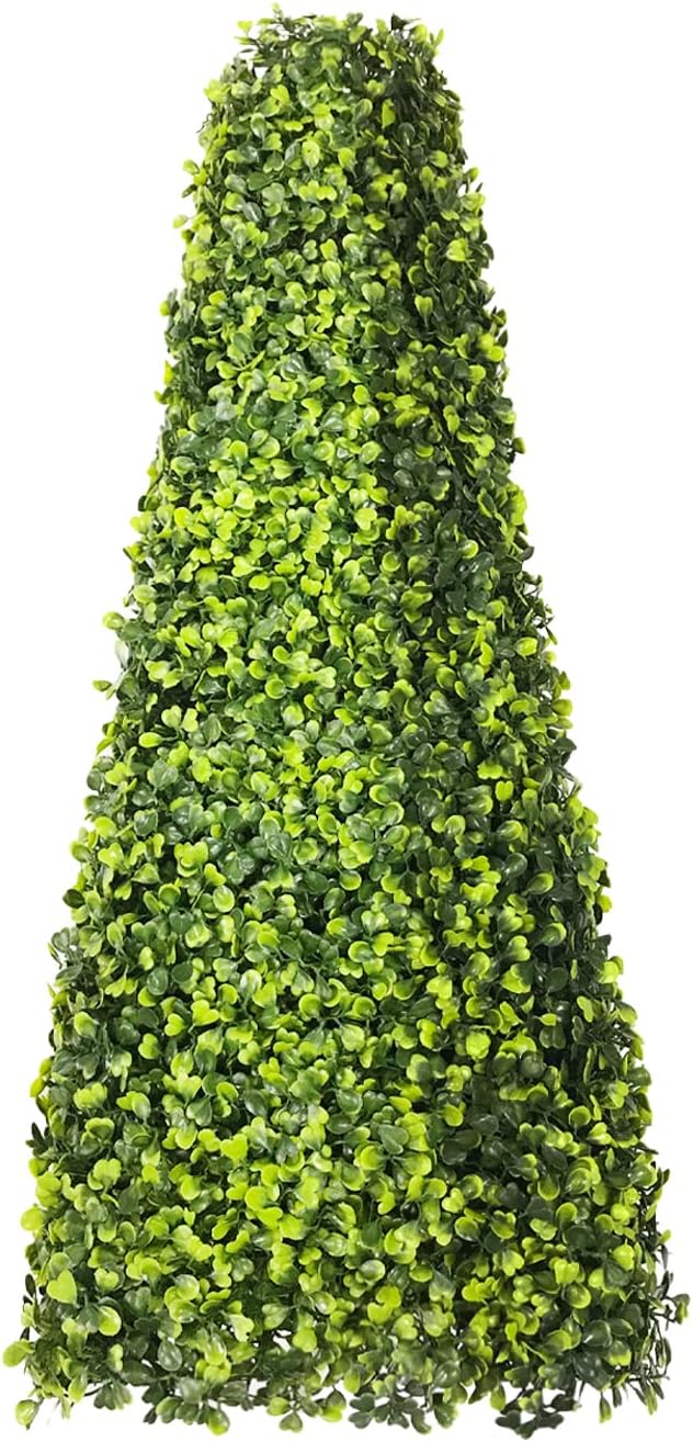 COARBOR 1 Pack Artificial Boxwood Trees Topiary Faux Boxwood Plants UV Resistant Buxus Tower for Home Garden Backyard Balcony Wedding Indoor Outdoor