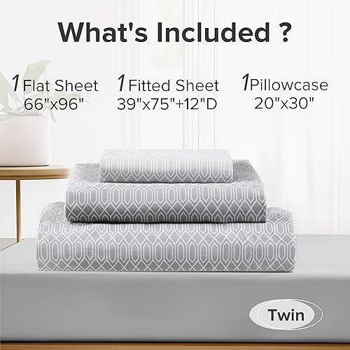 Vista 283 de Comfort Spaces - Sábanas con fundas de almohada Gris diamante