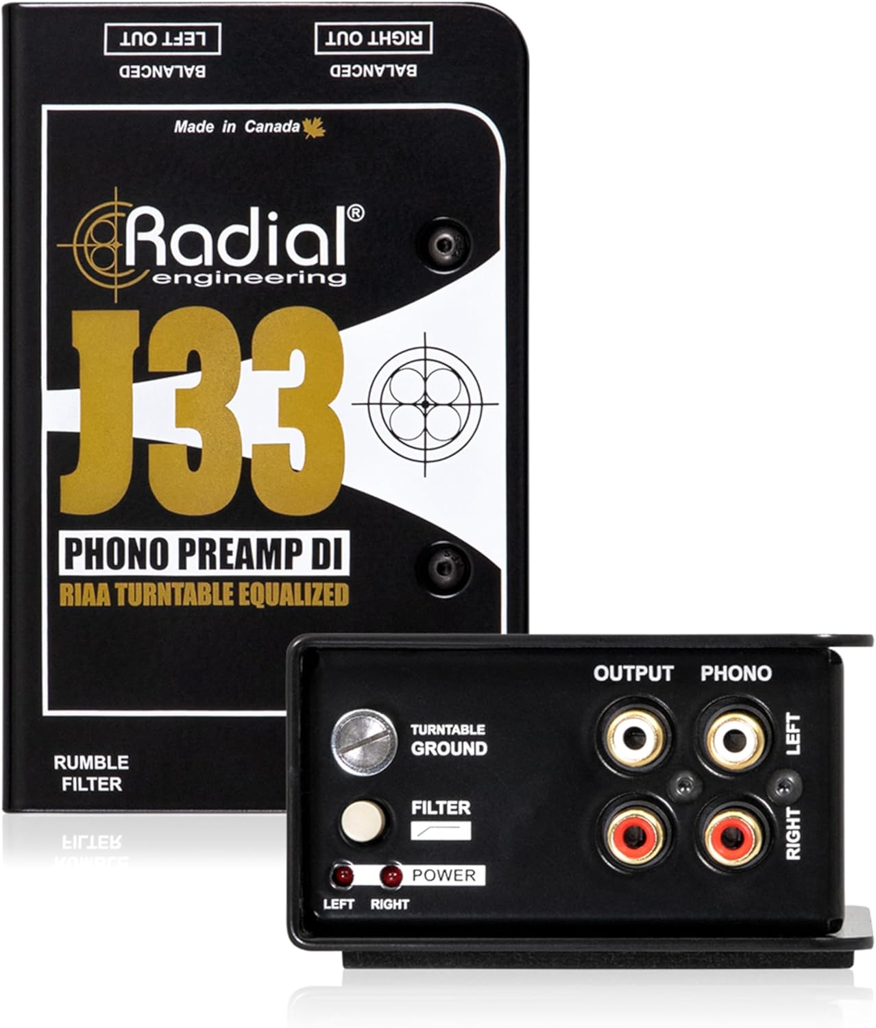 Radial J33 2-Channel Active Turntable Preamp Direct Box