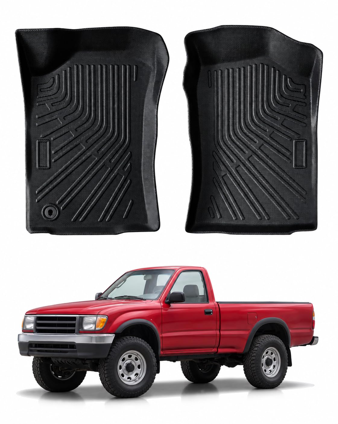 Car Floor Mats for Toyota Tacoma 1995-2004 (Non Double Cab), Black