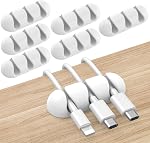 Delidigi 6 Pack Cord Organizer Cord Clips Desk Cable Holder Strong Adhesive Wire Holder for Organizing USB Cord Wire Home Office and Car