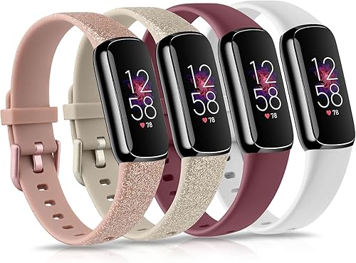 Paquete de 4 bandas para Fitbit Luxe, correa de repuesto de silicona suave para Fitbit LuxeLuxe edición especial, rastreador de fitness para mujeres