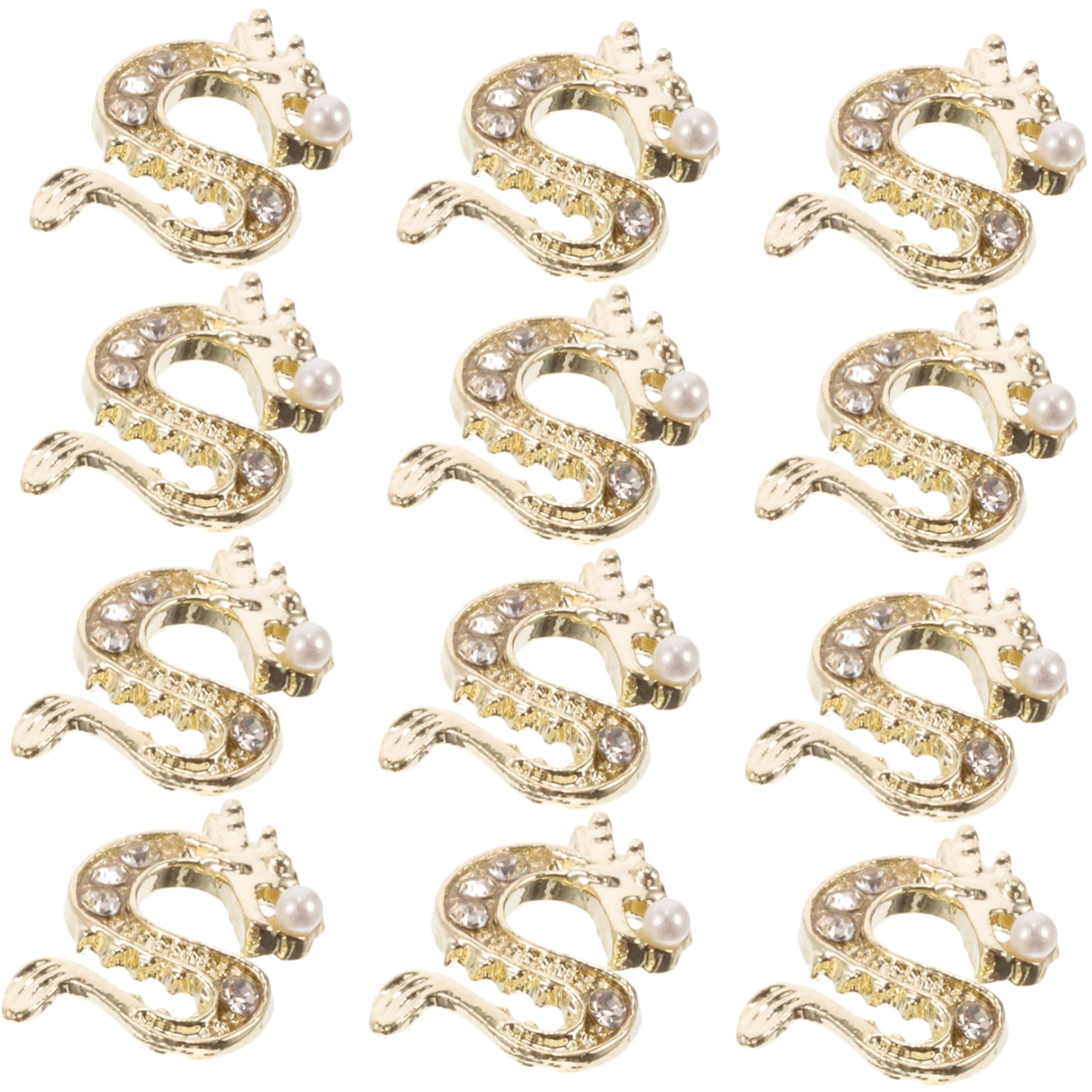 4 Ensembles Fournitures De Nail Art Clou Garniture Décors De Manucure Ornements De Manucure Gemmes De Manucure Ongles Charmes Alliage De Zinc Golden 50 Pièces * 4