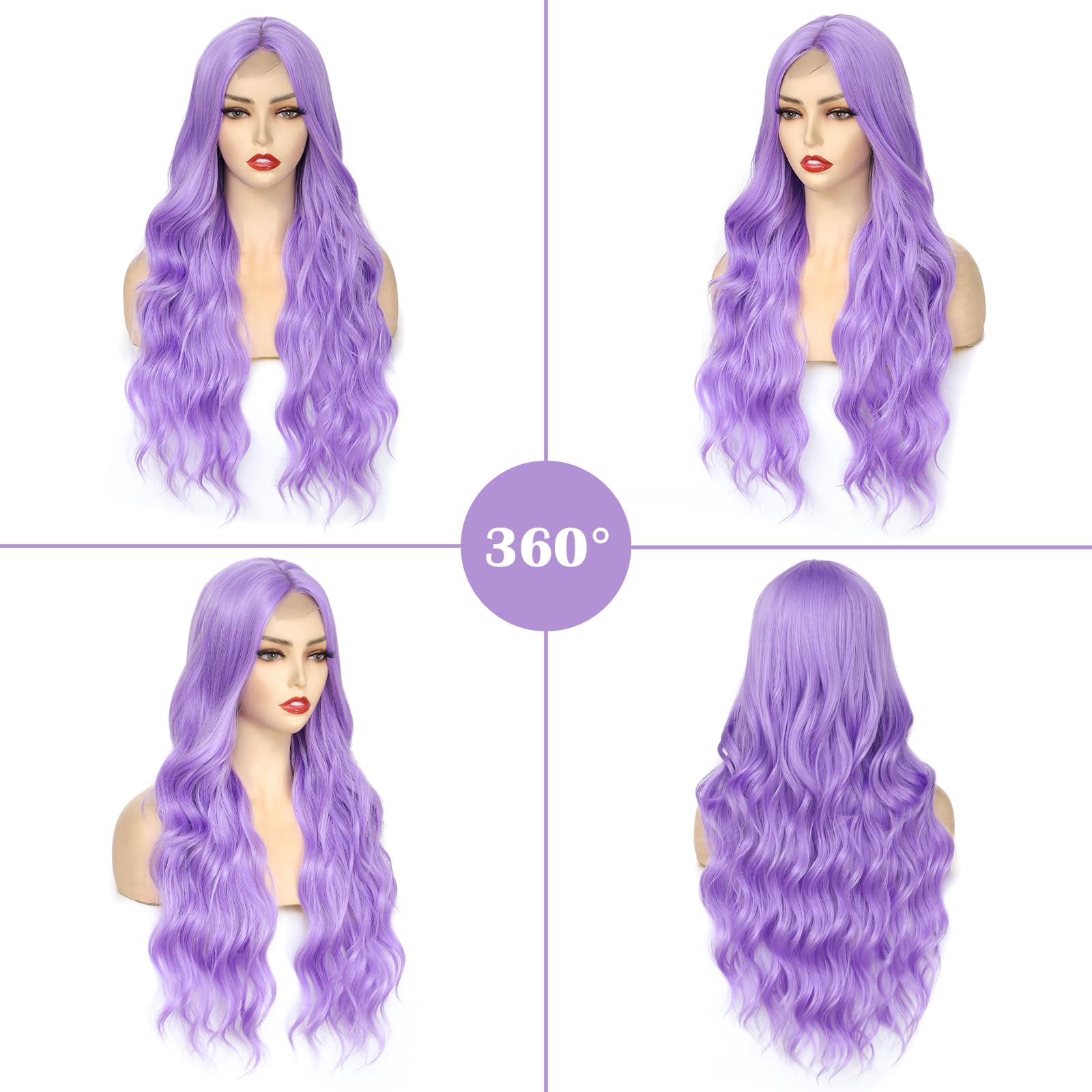 Long Wavy Synthetic Wig for Women, 26 Inch