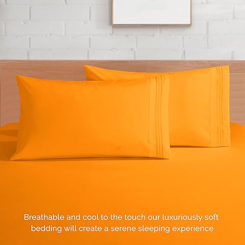 Vista 171 de Elegant Comfort - Juego de sábanas de 3 piezas de lujo de 1500 hilos, calidad egipcia, Microfibra, Blanco, Completo