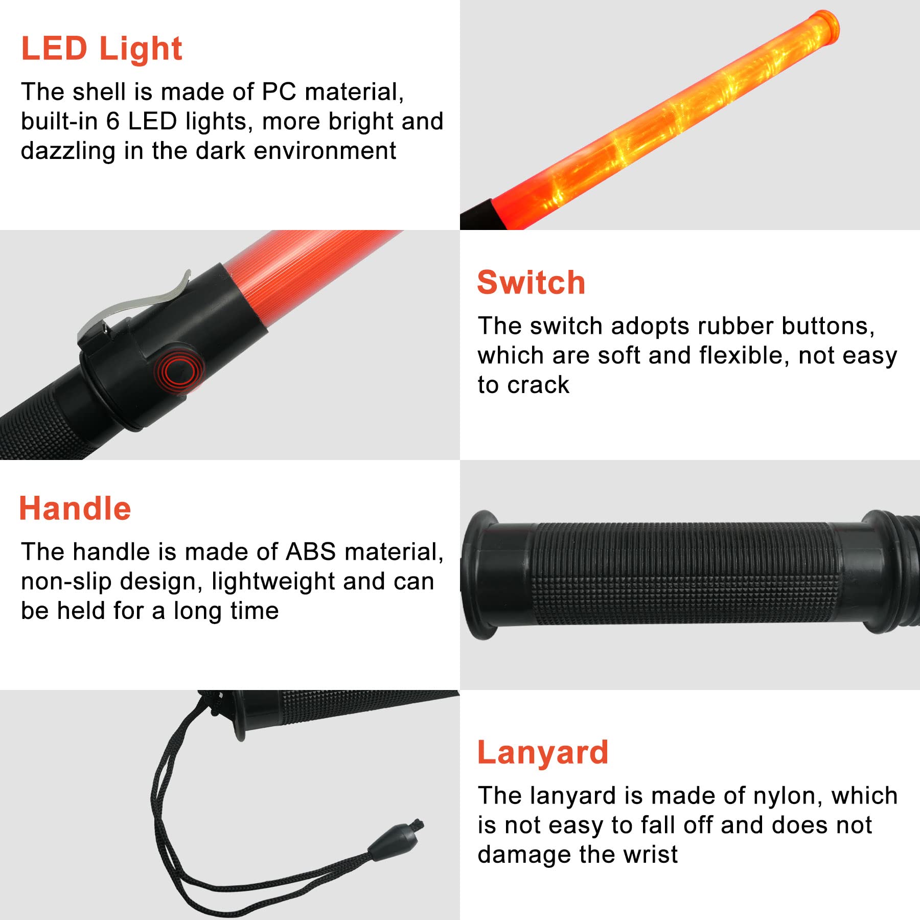 2er-Set LED-Leuchtstäbe – 54 Cm, Grün, Fluoreszierend, Für Verkehrskontrolle, Konzerte, Sicherheit & Dekoration