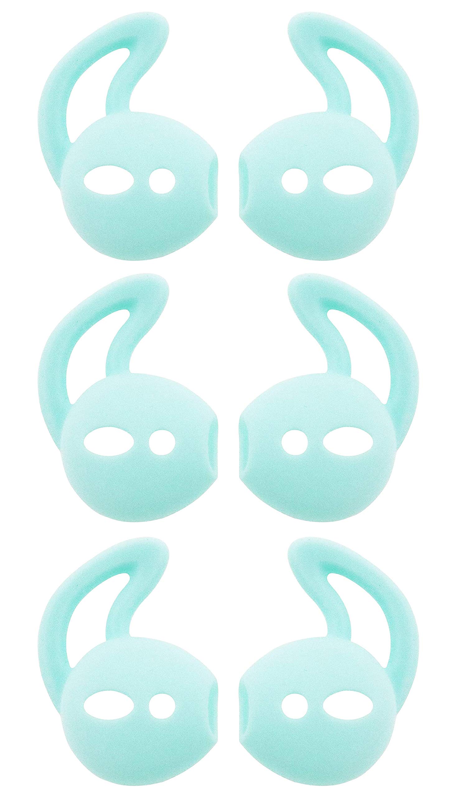 ALXCD Ear Cover Ear Hook Replacement for AirPods Headset MMEF2AM/A, 3 Pairs Anti-Slip Silicone Ear Tips, Fit for AirPods 1 AirPods 2 Sport, 3 Pairs, Green