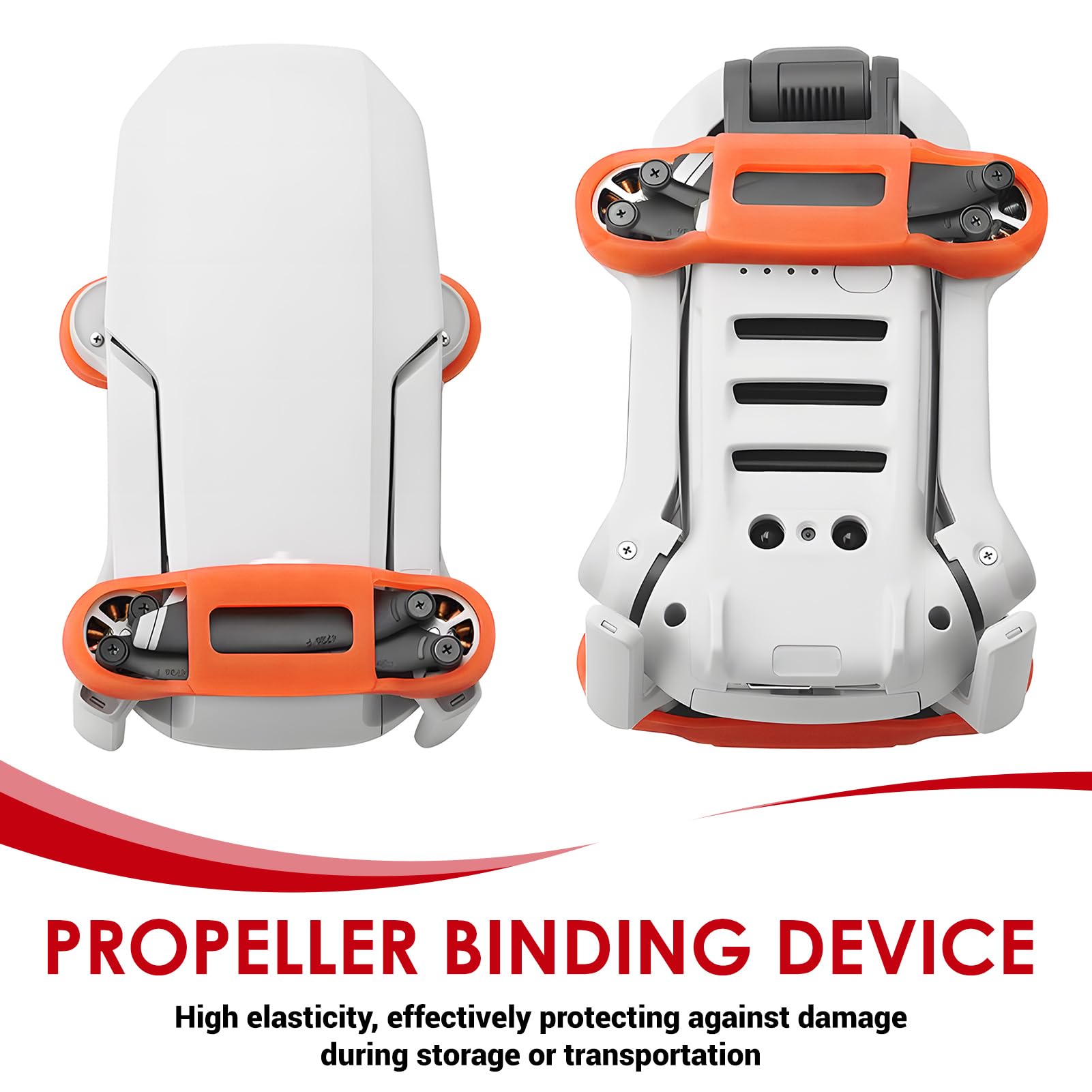 Mini 4K/Mini 2 SE Uchwyt śmigła Guard Stabilizator ostrza - Silikonowy uchwyt ochronny, lekkie i wytrzymałe akcesoria do dronów, kolory czerwony i szary, łatwy w instalacji