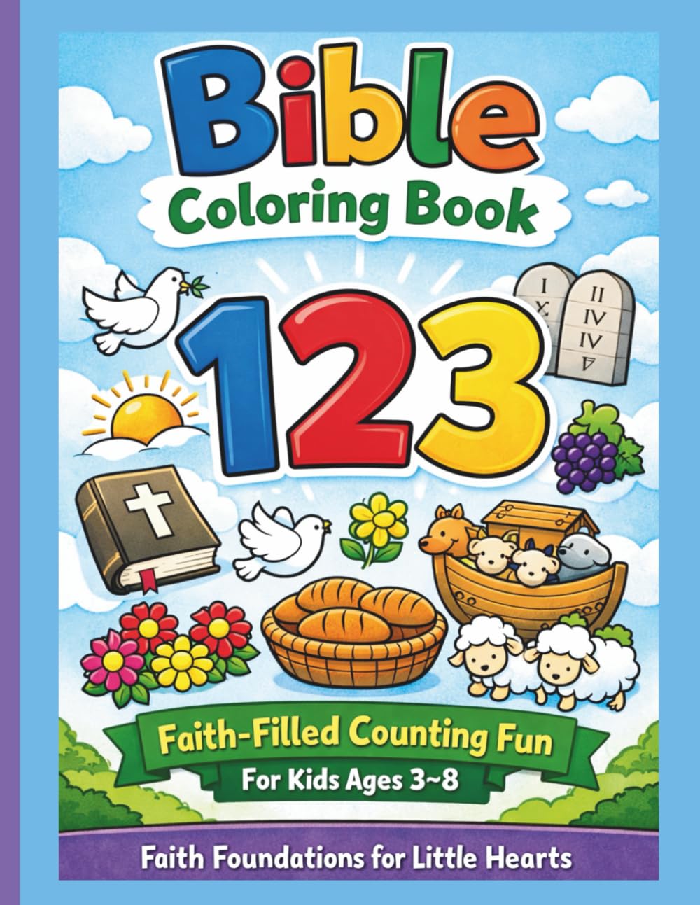 Bible 123 Coloring Book: Faith-Filled Counting Fun for Kids Ages 3–8