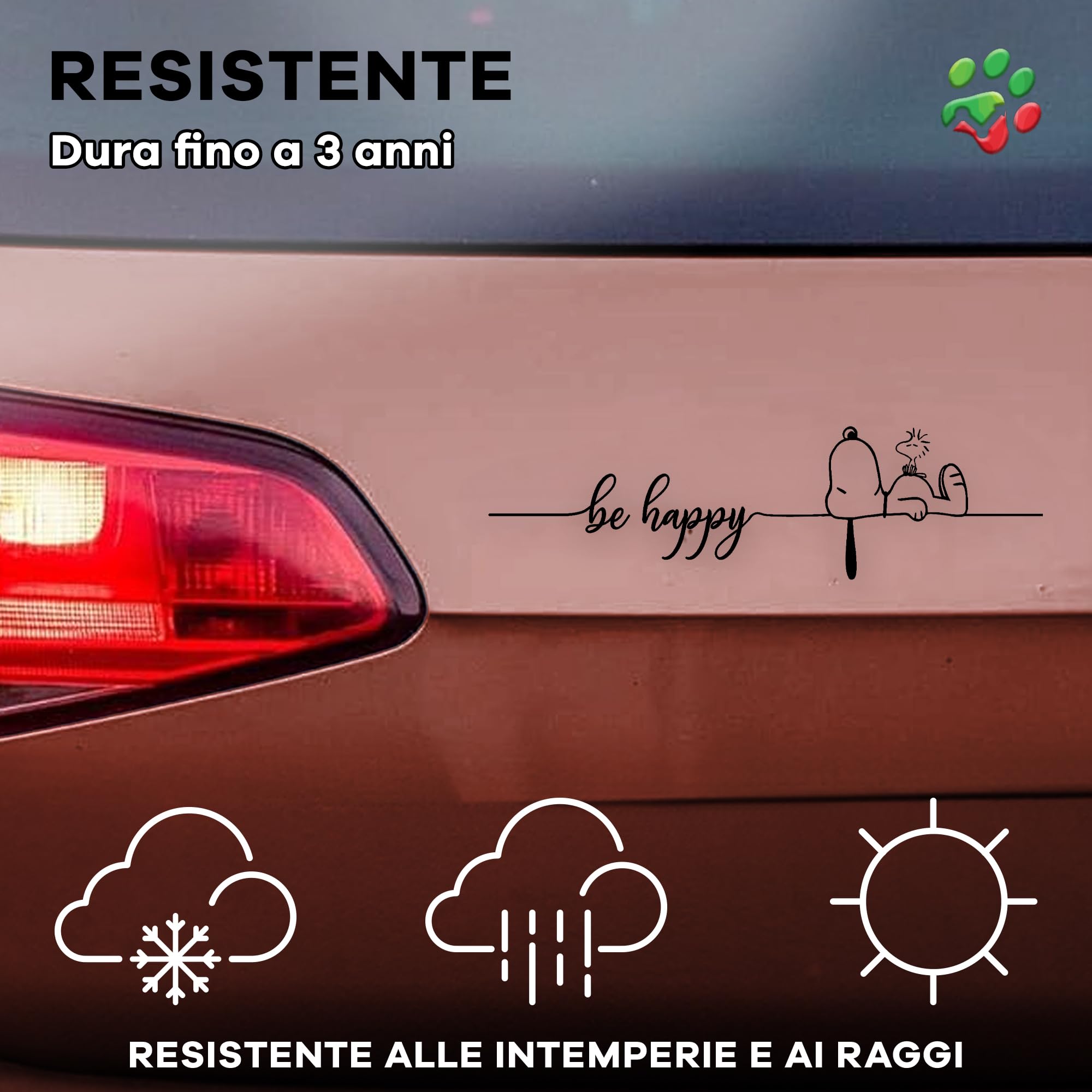 Adesivo Snoopy 90cm Bagagliaio Guarda B110 Auto Lati Porta - Foto 2