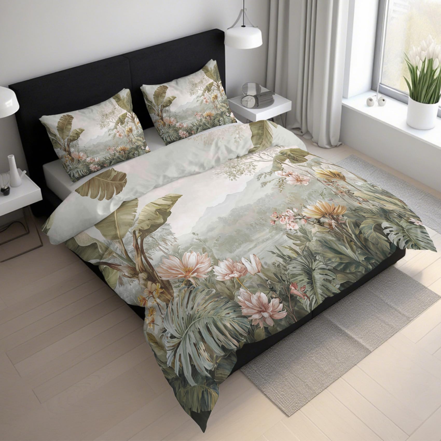 Générique Housse de Couette Jungle 220x200 cm, 3 Pièces