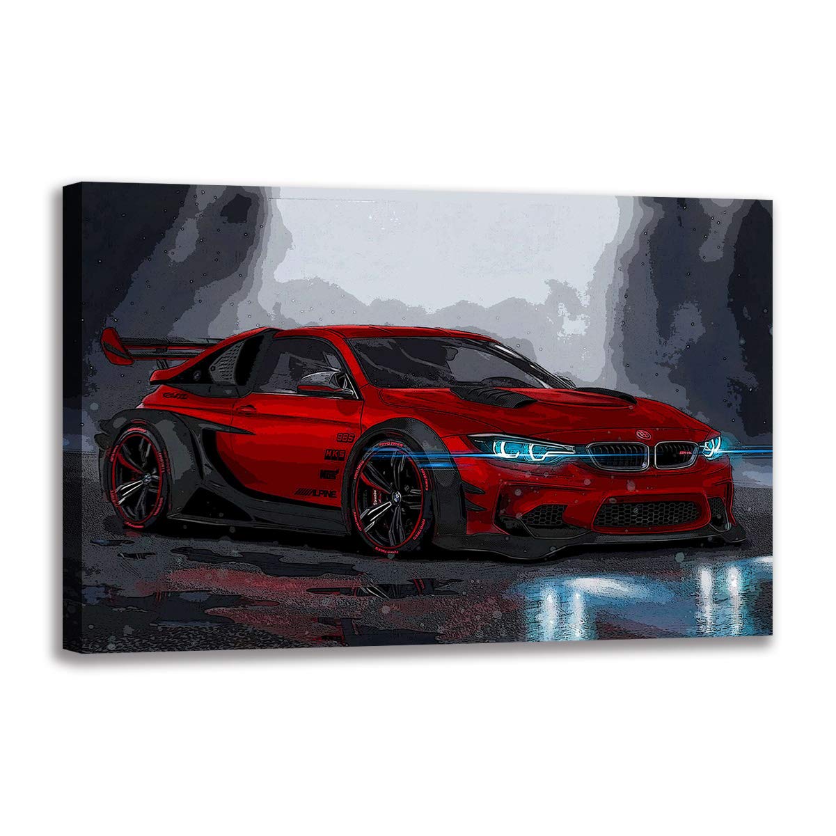 Stampa di Poster di Auto Sportive Moderne M4 Immagini di Arte della Parete Pittura su Tela per Soggiorno Oggettistica per La Casa Pezzi Opere d'Arte (Art-4,80x120 cm(Senza Cornice