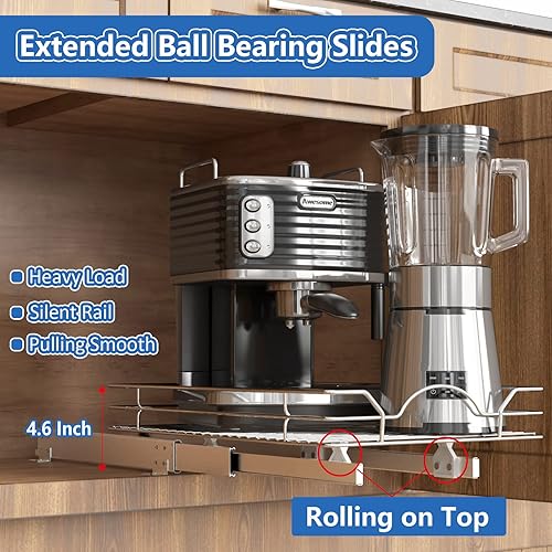 Miniatura 2 de ROOMTEC Organizador de gabinete extraíble de 17 pulgadas de ancho x 18 pulgadas de profundidad para estantes extraíbles cajones de gabinete