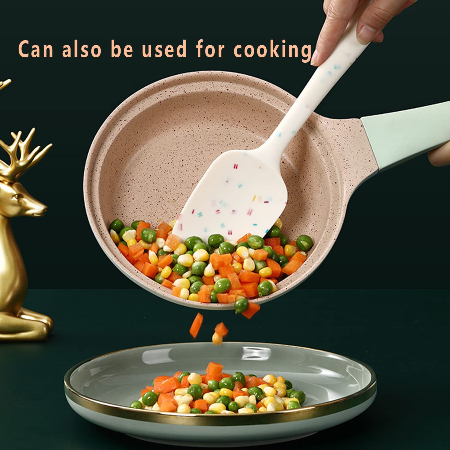 Pala de cuchara de silicona, diseño de una pieza resistente al calor, antiadherente sin costuras, raspador flexible y herramienta de mezcla para utensilios de cocina y restaurante 5