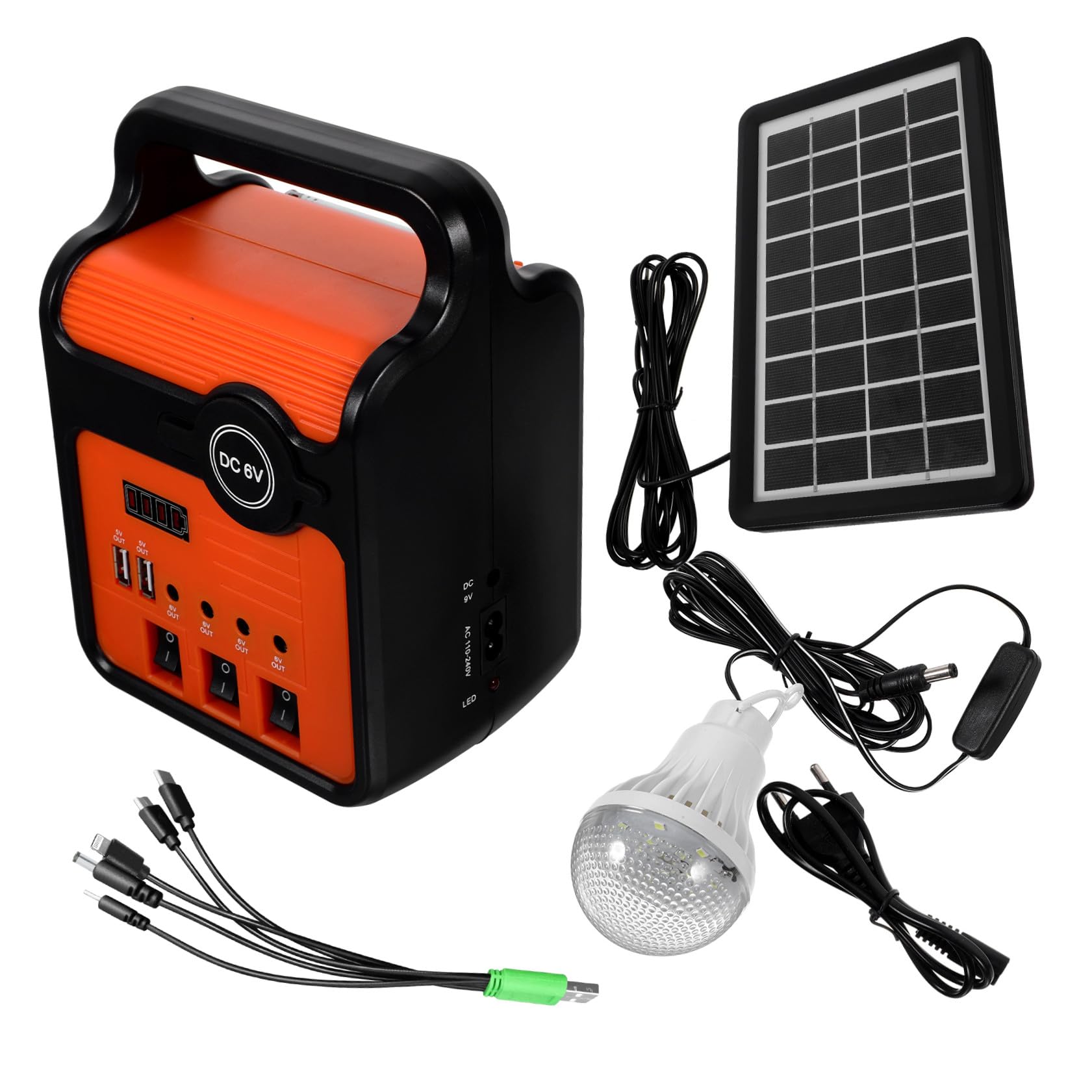 Generador Solar de Energía 220v 25w Negro Portátil
