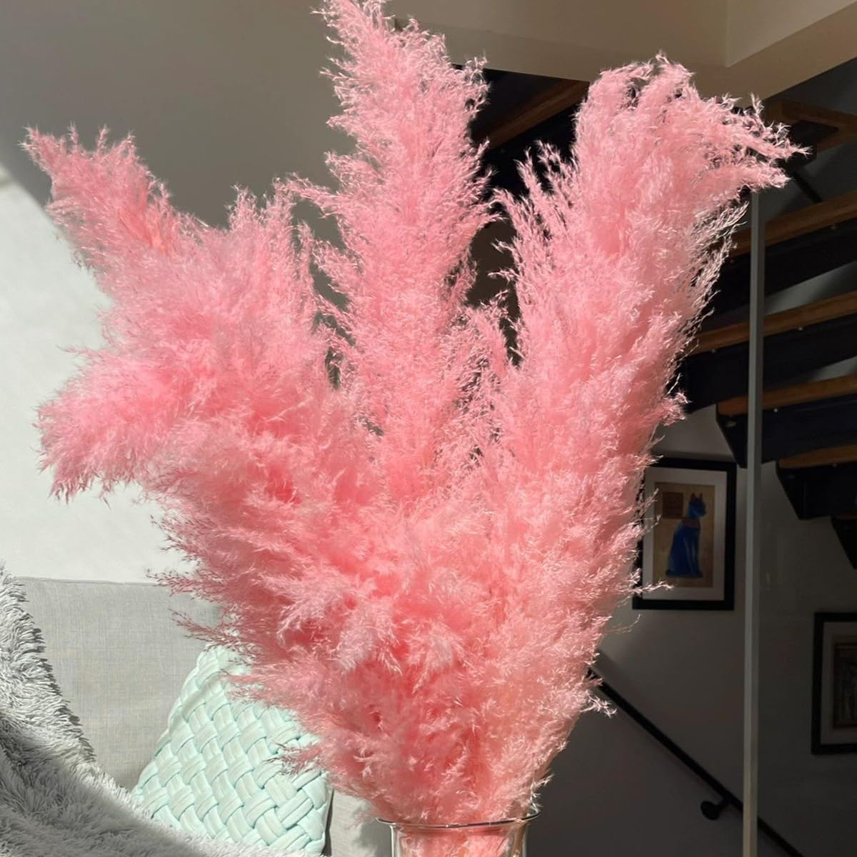 Falsche Pflanze simuliert getrocknete Blumen, 5 Stück/10 Stück 60 cm großes Pampasgras, flauschige getrocknete Blumen, Hochzeitszubehör, Dekoration, künstliche Blumendekoration, Pampasgras-Vase(10Pcs)