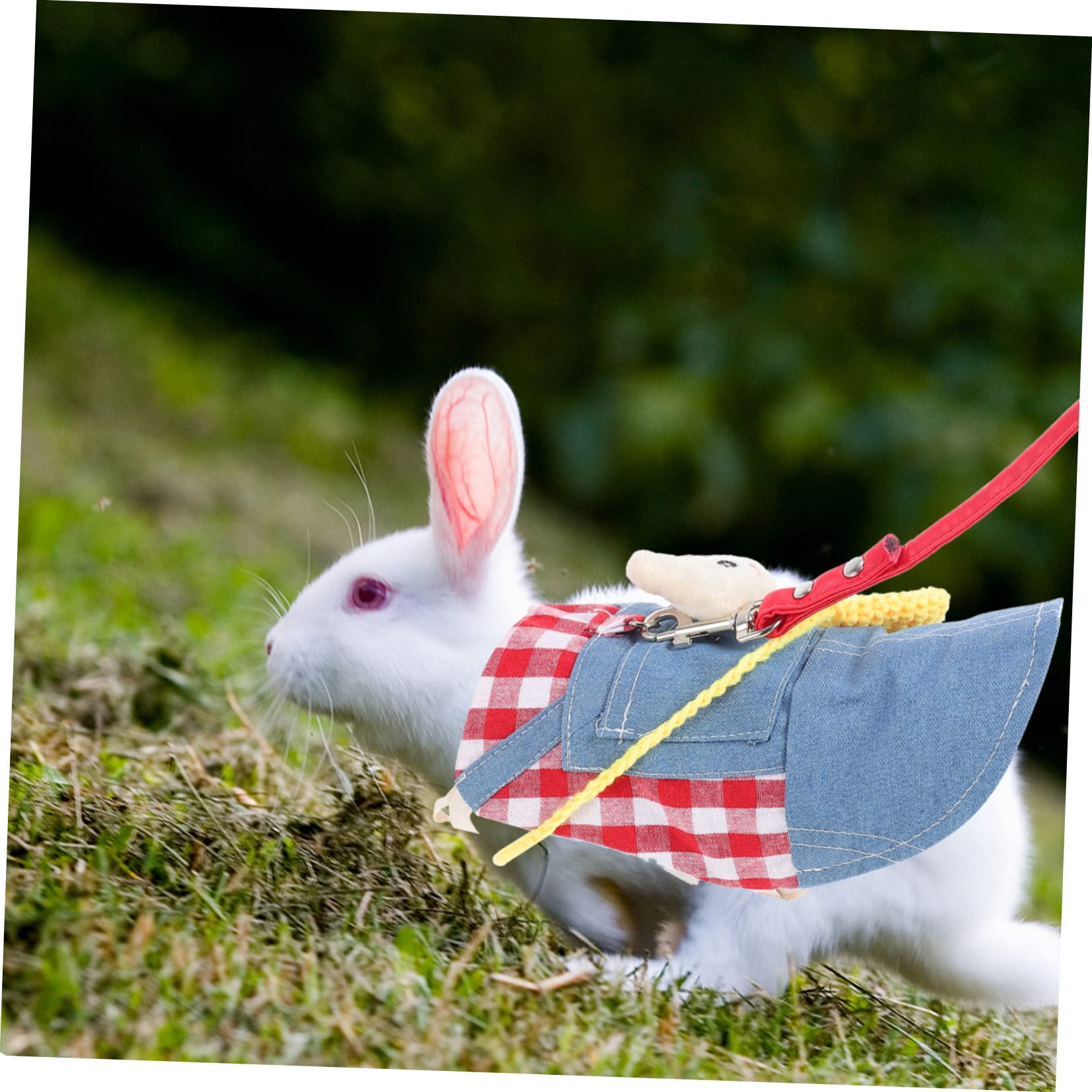 POPETPOP 3sets Abbigliamento Decorativo Per Coniglio Con Guinzaglio e Design Rete Comodo e Facile Da Indossare Per Piccoli Animali Adatto Per Passeggiate All Aperto e Attività Quotidiane