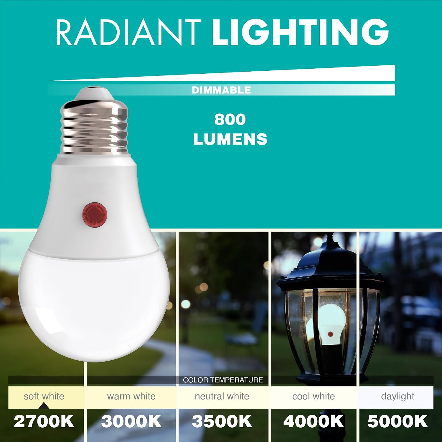 Simply Conserve 60-Watt EQ Dusk to Dawn A19 LED Light Bulb (10-Pack)
