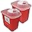 Oakridge Products Large Sharps Container for Home Use and Professional 2 Gallon (2-Pack) with Chimney Top, Biohazard Needle and Syringe Disposal, CDC Certified