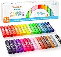 Vista 10 de Varillas de pintura al temple de 40 colores sólidos para niños, secado súper rápido, funciona muy bien en papel, madera, vidrio, lienzo de cerámica