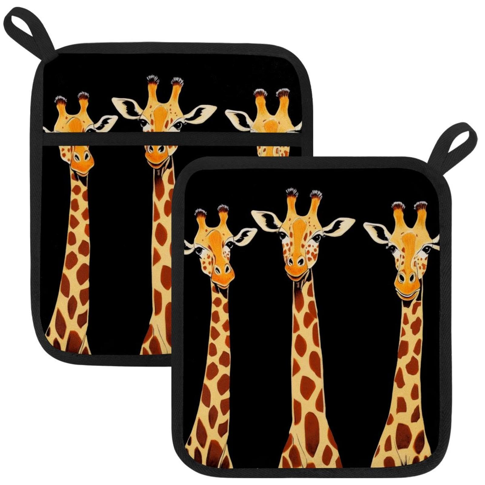 Divertenti presine con giraffe per cucina resistenti al calore cuscinetti caldi per controsoffitti presine da forno presine in cotone per cucina cottura cottura