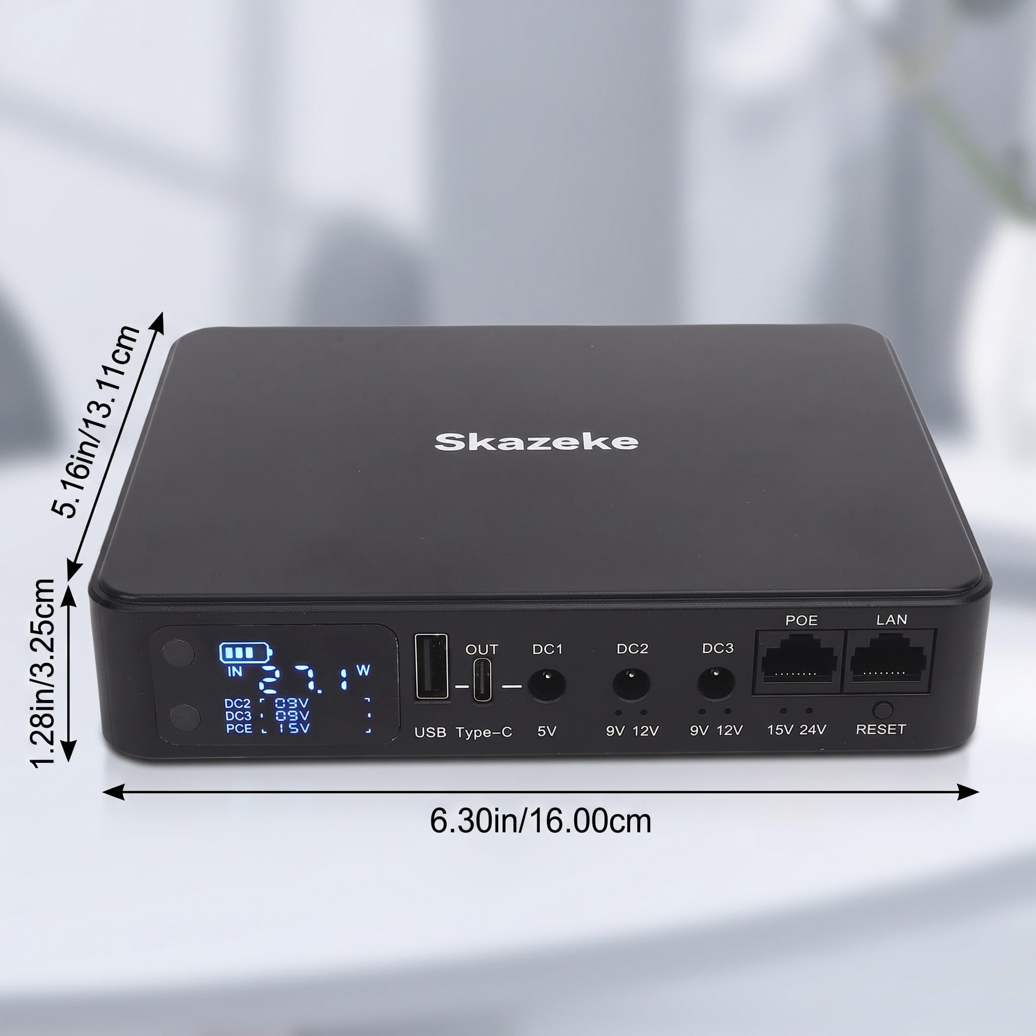 SEAFRONT Fuente de Alimentación de Respaldo de Batería Mini de 18,000 MAh UPS Múltiples Salidas para la Cámara de Seguridad del Enrutador Huella Digital Compatible con Varios Dispositivos (Enchufe