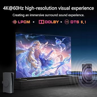 HDMI ARC Audio Extractor Converter 4K 60Hz & eARC Converter Support HDMI to Optical SPDIF + 3.5mm AUX Jack Stereo Audio Adapter Splitter with HDCP2.2 Digital PCM DTS 5.1CH Stereo for Laptop Consoles