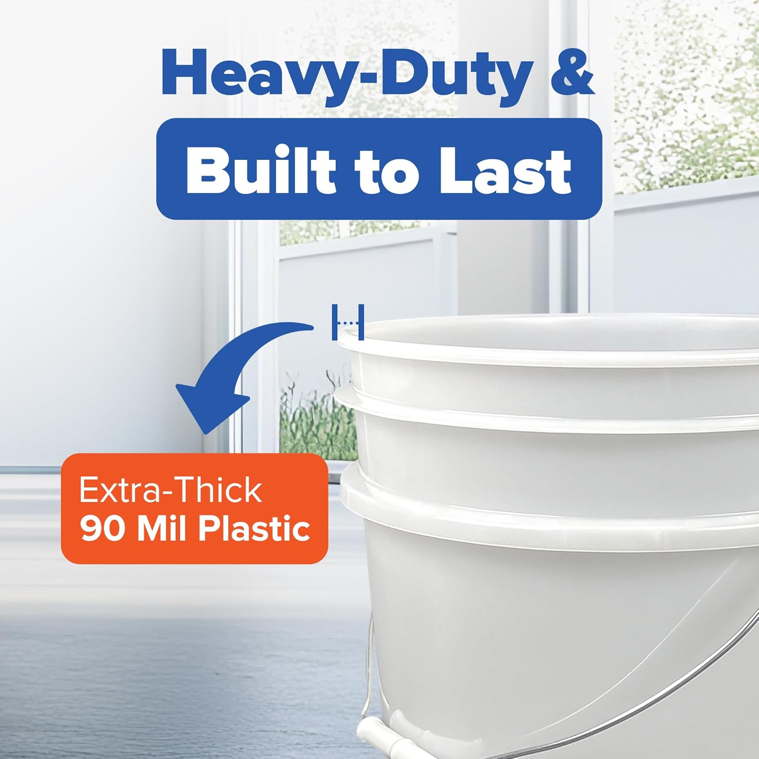 ePackageSupply White 5-Gallon Bucket with Lid Made Philippines