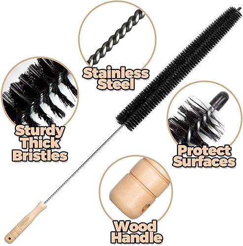 Miniatura 4 de Holikme Paquete de 2 limpiadores de ventilación de secadora cepillo de pelusa para secadora limpiador de trampa de ventilación cepillo de bobina de