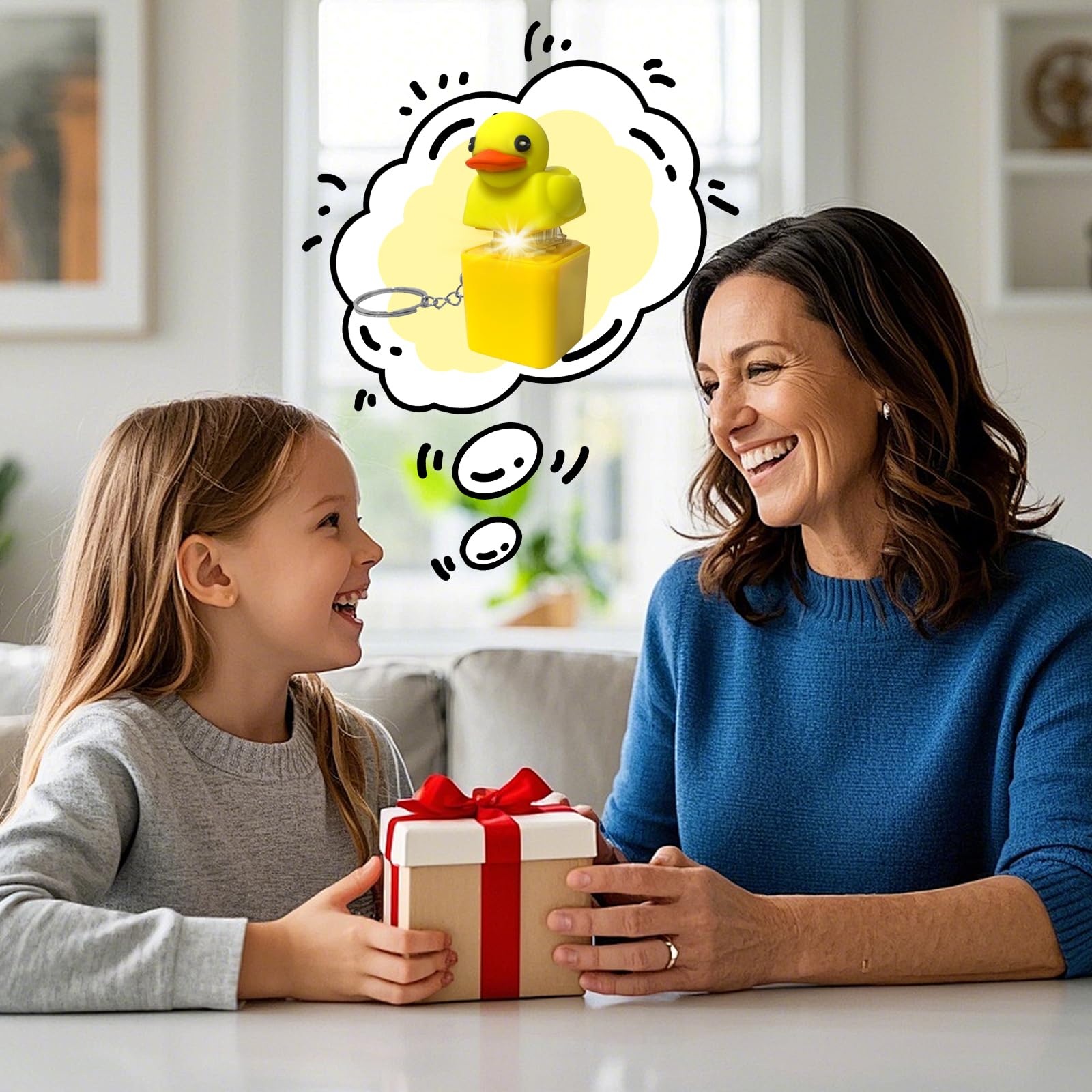TaimeiMao Quacking Duck Keychain, Quacking Keyboard Button, Duckys Quacking Fidget Toy, Quackings Duck Fidgets Toys Keychain, Portachiavi Duck Stress Reliever Squeaky, per Bambini Adulti