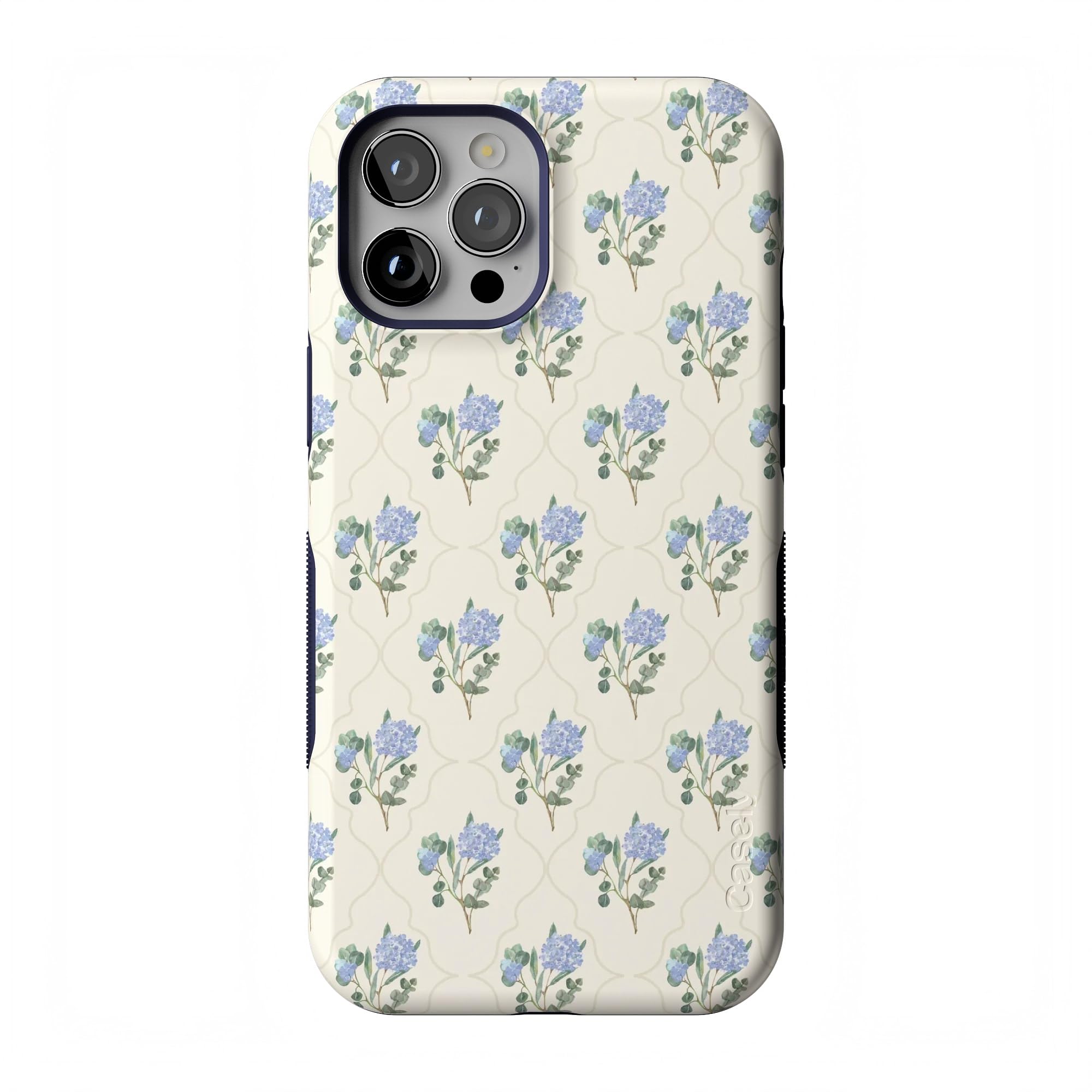 Casely iPhone 12 Pro Max Case | Vintage Garden | Blue Hydrangea | Bold Protective Design | Compatible with MagSafe