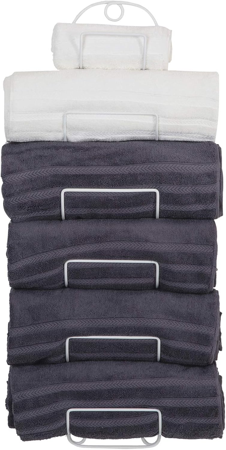Towel Racks for Bathroom Wall Mounted Metal Wine Rack Towel Shelf Towel Holder for Bath White