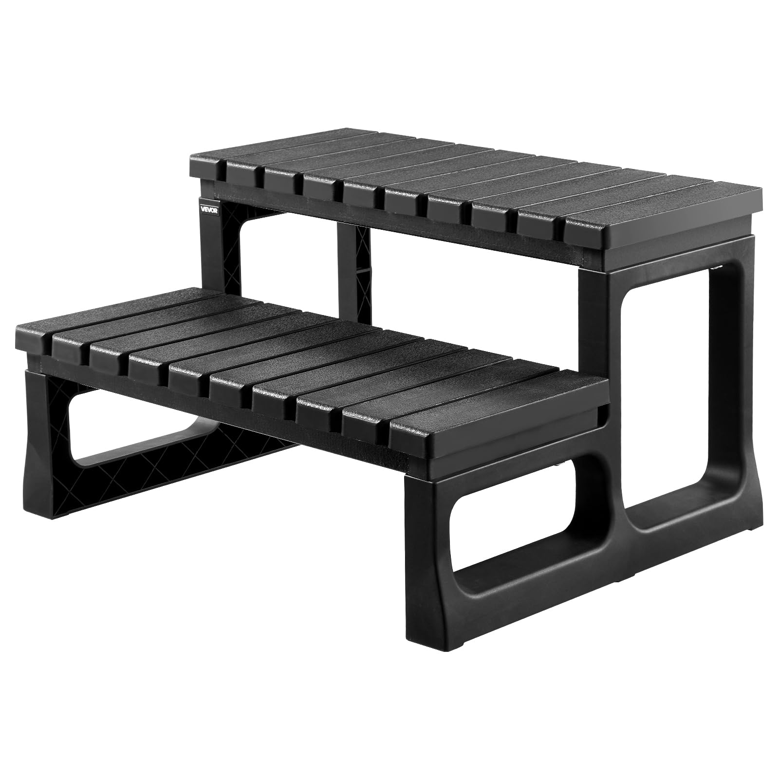 VEVOR Escalier de spa à 2 marches, marchepied de piscine gonflable robuste en PP 610 mm, capacité 145,15 kg, noir