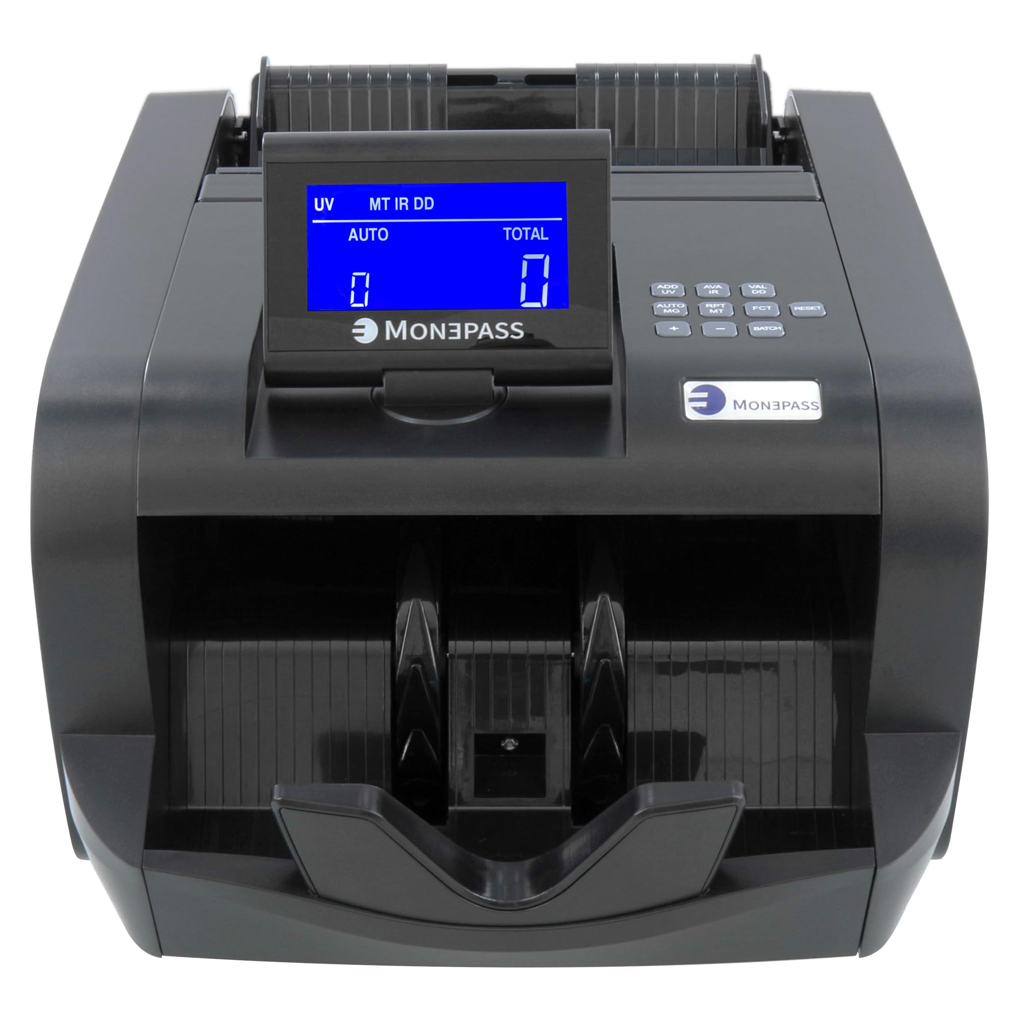 Monepass - Compteuse de billets à quintuple détection des faux billets UV/MGI/MGT/IR/2D - Vitesse 1000 billets/mn -Garantie 2 ans