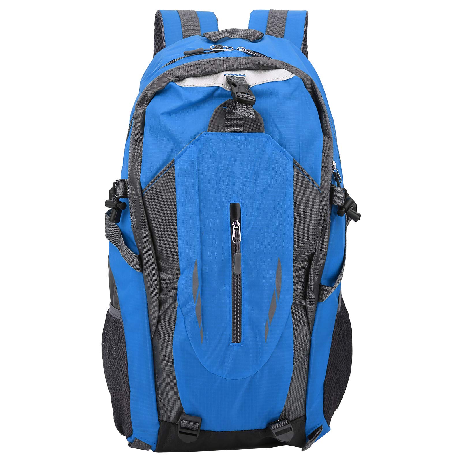 Hapivida 40L Backpack, Hiking Shoulder Bag with Multiple Pockets, Adjustable Ergonomic Straps, Lightweight Sponge Back Design for Outdoor Sports, Camping, Climbing Activ (Blue)