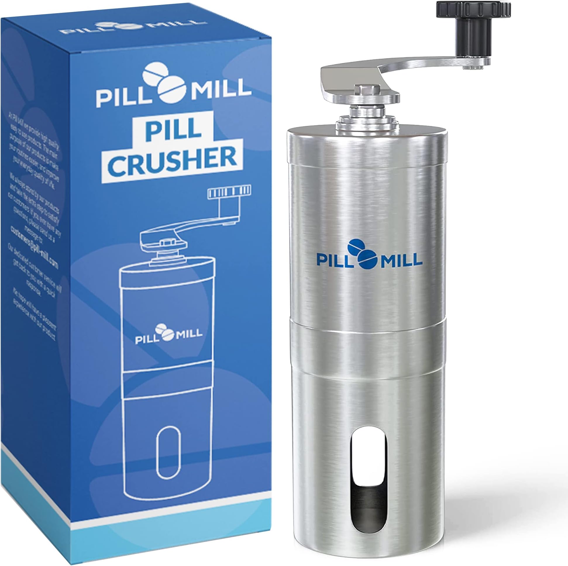 Pill Mill Pill Crusher - Metal Medicinal Grinder to Grind Multiple Tablets into Fine Powder-Perfect Tablet Pulverizer for Travel-Ideal for Tubular Nutrition Pets and Kids Easy Medicine Intake