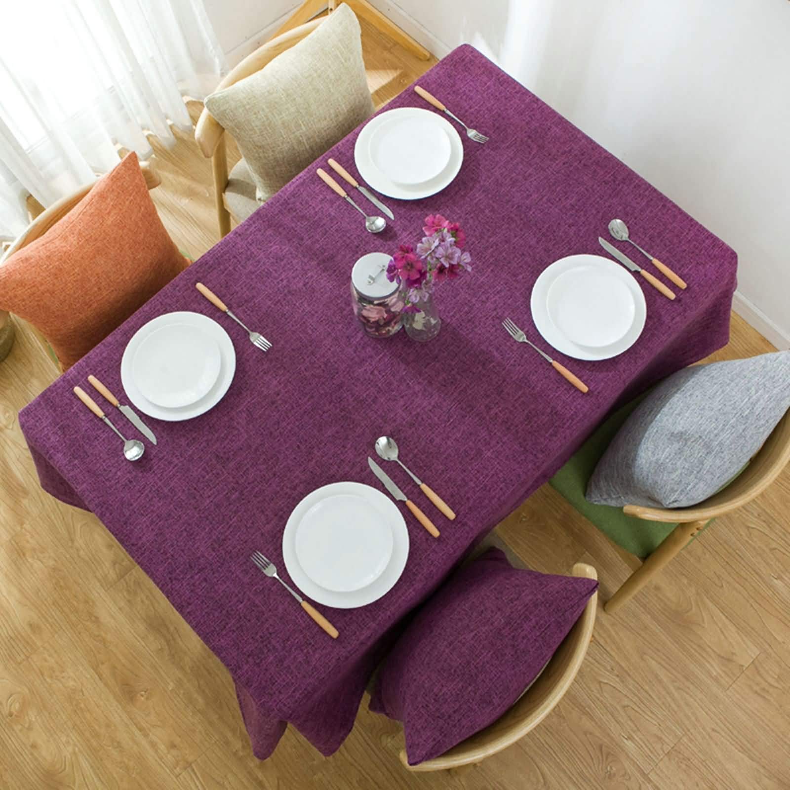 Obrus bawełniany, fioletowy, prostokątny, 51 szer. x 70 l, jednolity kolor, elegancki obrus do kuchni