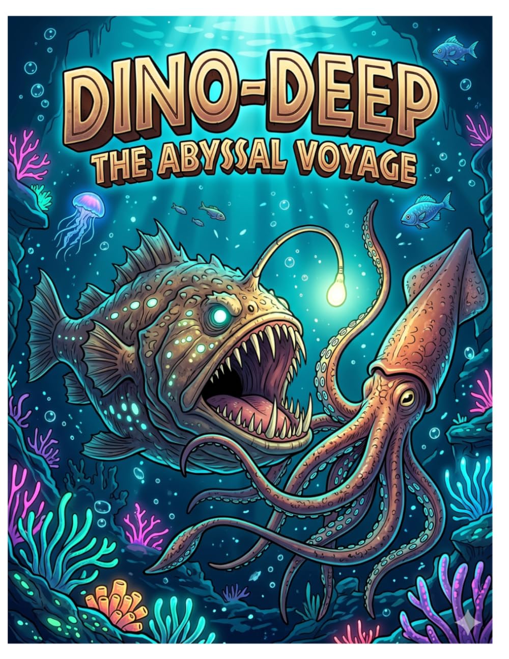 Abyssal Wonders: Dive into the Deep Sea Creature Coloring Adventure: Color a Terrifying Exploration of Anglerfish, Giant Squid & Mor